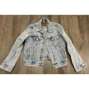 Levi's Premium Original Trucker Jacket Big E Women's Small Light Wash Denim